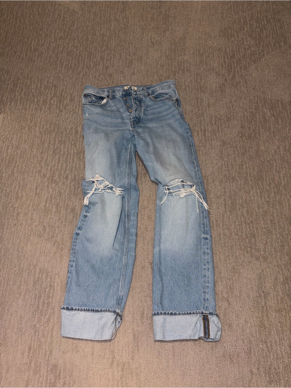Madewell low slung ripped baggy jeans